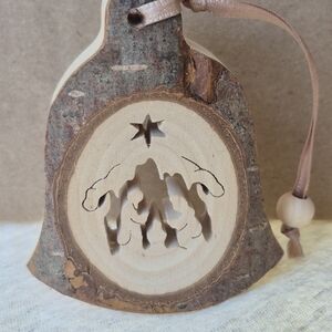 Wooden Nativity Ornament with Star
